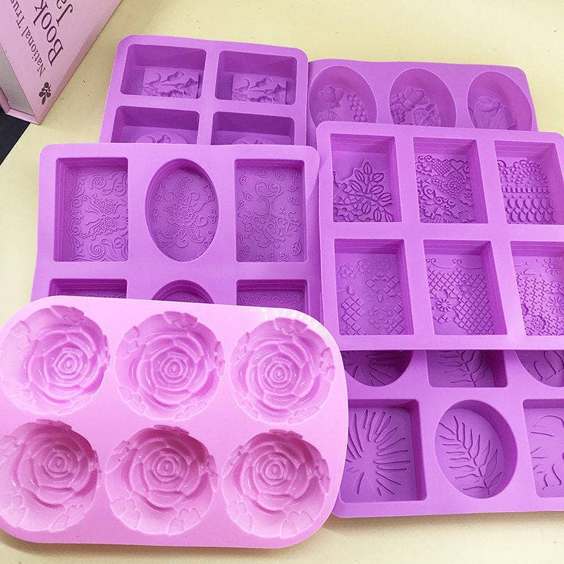 High Temperature Resistant Various Types of Square Handmade Soap Silicone Molds DIY Cake Chocolate Baking Soap Soap Molds