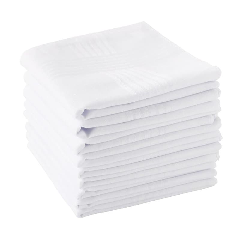 Hot-selling men's and women's pure white cotton handkerchiefs, 40cm, for home use, adult use, all-cotton small towels, pure white handkerchiefs wholesale.