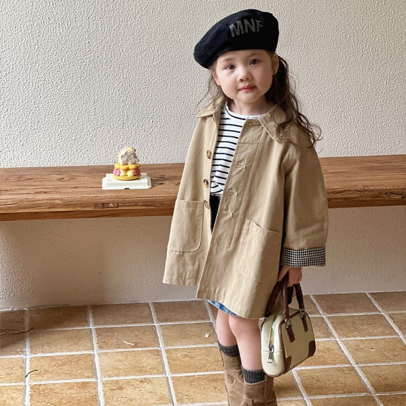 Girls' British Style Mid-Length Trench Coat Children's Spring/Fall 2025 Baby Girl Autumn Jacket Cotton Children's Coat