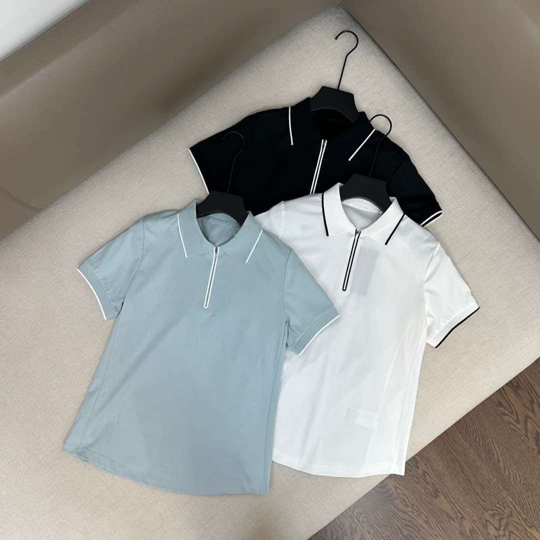 1177 Dijia new summer outdoor sports and leisure waist slimming women's half-zip short-sleeved POLO shirt T-shirt