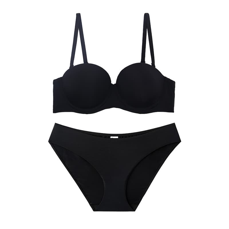 Women's Half Cup Set Seamless Small Breasts Non-Empty Cup Underwear Women's Push-Up Anti-Sagging Bra Summer Bra Wholesale