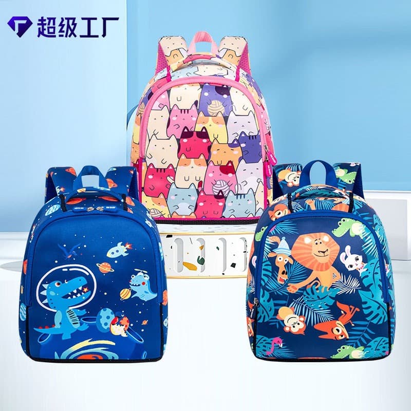 New Student Kindergarten Backpack for Kids, Boys and Girls, Preschool, Ages 3-6, Dinosaur Double Backpack