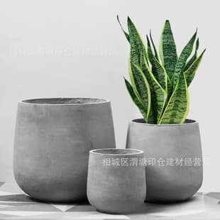 Factory Wholesale Round Cement Flower Pot, Wine Glass Magnesium Cement Pot, Large Outdoor Garden Green Plant Pot for Living Room and Courtyard