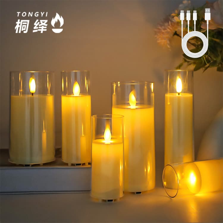 Rechargeable remote control led electronic candle light simulation paraffin restaurant decoration SPA hotel concert atmosphere light