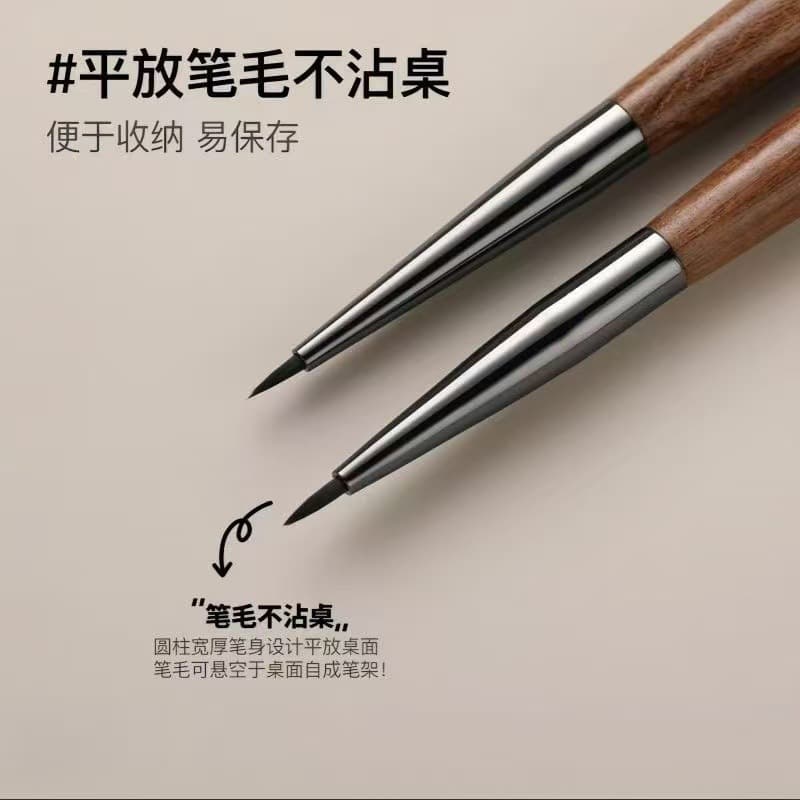 Sandalwood Handle Nail Art Baby Drawing Pen Short Universal Pen for Petal Outlining Nail Art Brush Tool