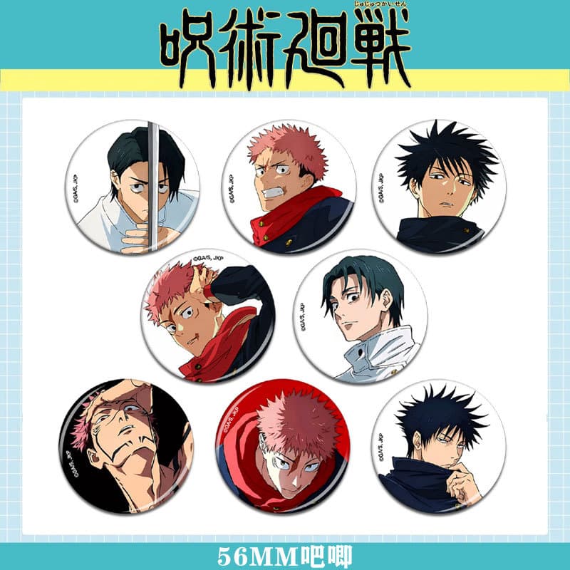 [Original Bag Direct Ship] Jujutsu Kaisen 5th Anniversary Japanese Merch Badge - Gojo Satoru, Fushiguro Megumi, Itadori Yuji, Nobara Kugisaki Pin