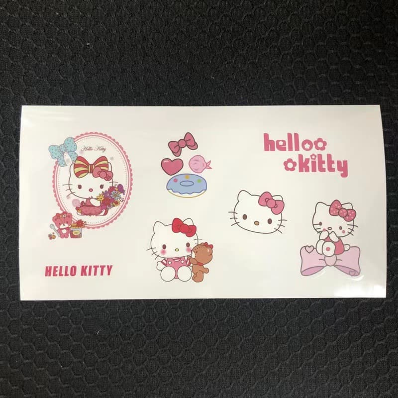 Cartoon Sanrio Hello Kitty Waterproof Sticker Creative High Color Value Water Cup Sticker Decorative Sticker Yugui Dog Meruti