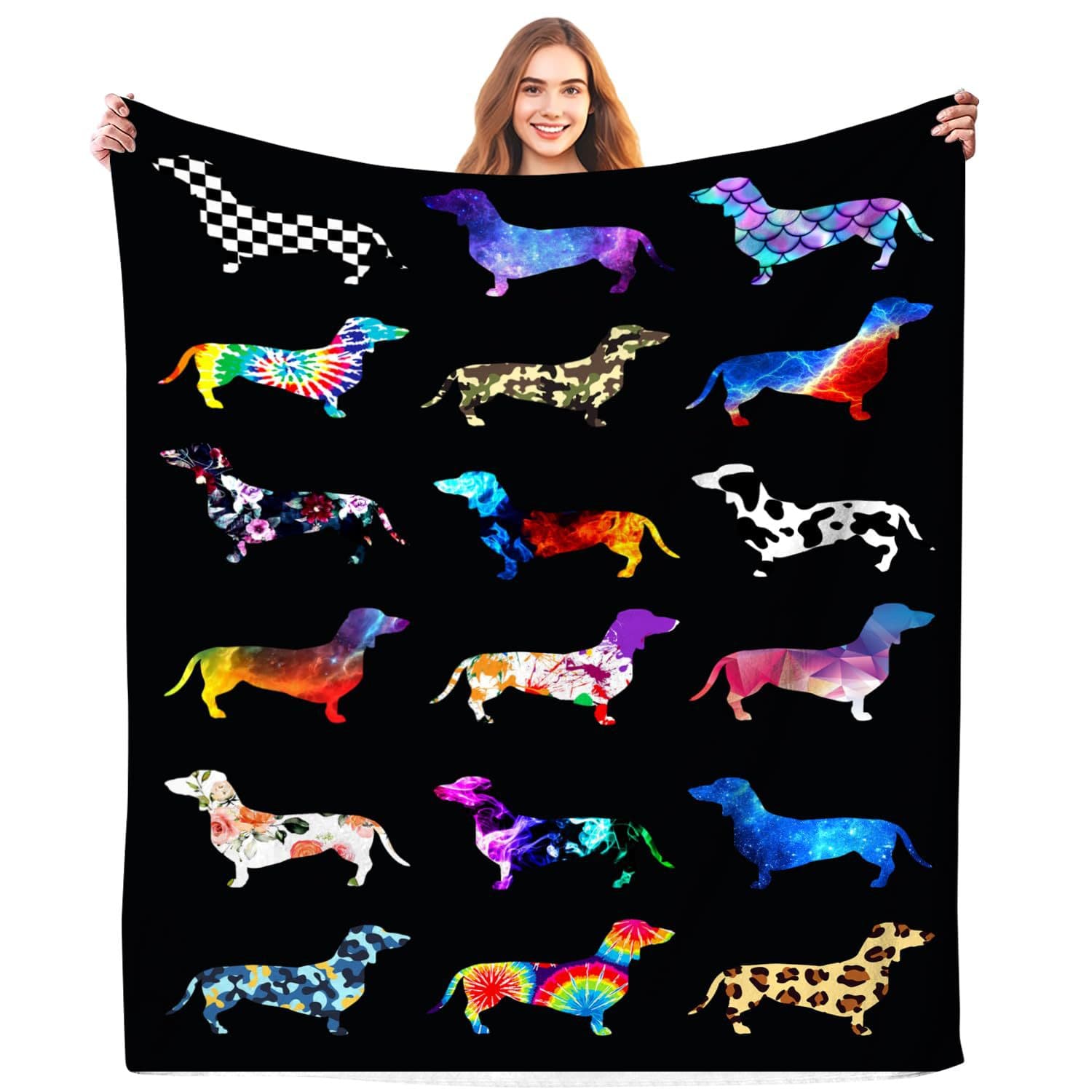 Cross-Border Dachshund Blanket, Soft and Comfortable Flannel, Warm Home Essential, Printed Blanket, Gift for Men and Women