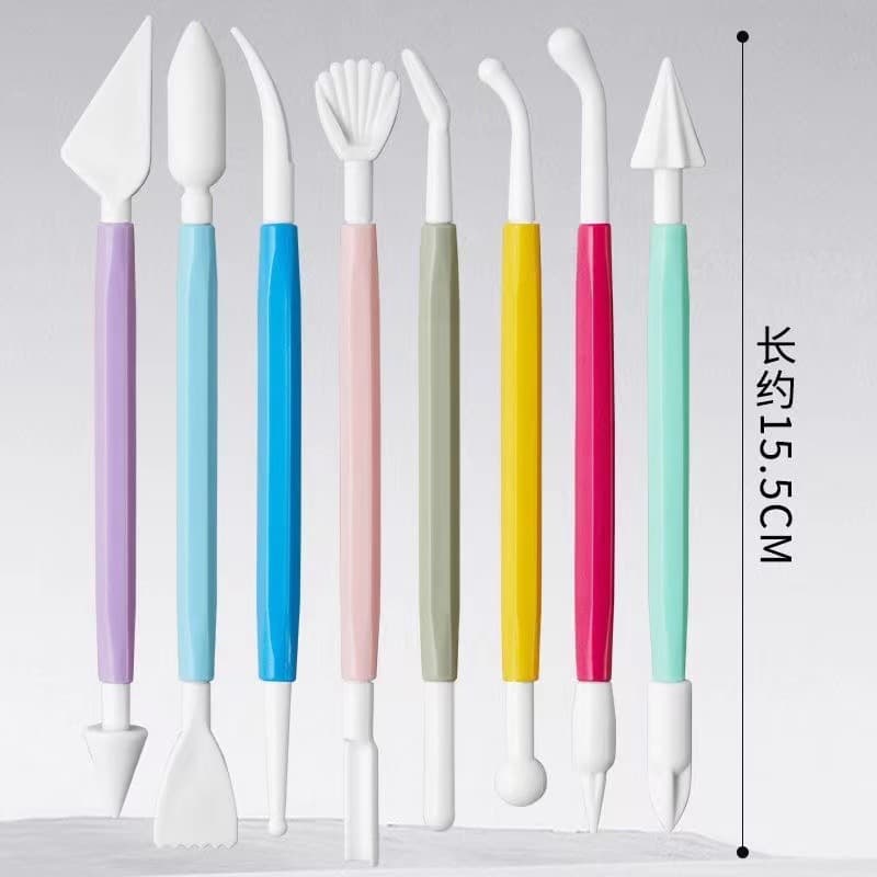 Ultra-light clay tools 8-piece set pottery clay marking indentation pen soft pottery creative embossing handmade diy making tools