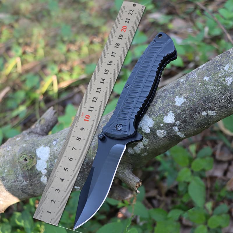Cross-Border Supply Outdoor Camping Knife Multi-Function Fruit Knife Anti-Slip Steel Handle Self-Defense Knife Portable Folding Knife Drop Shipping