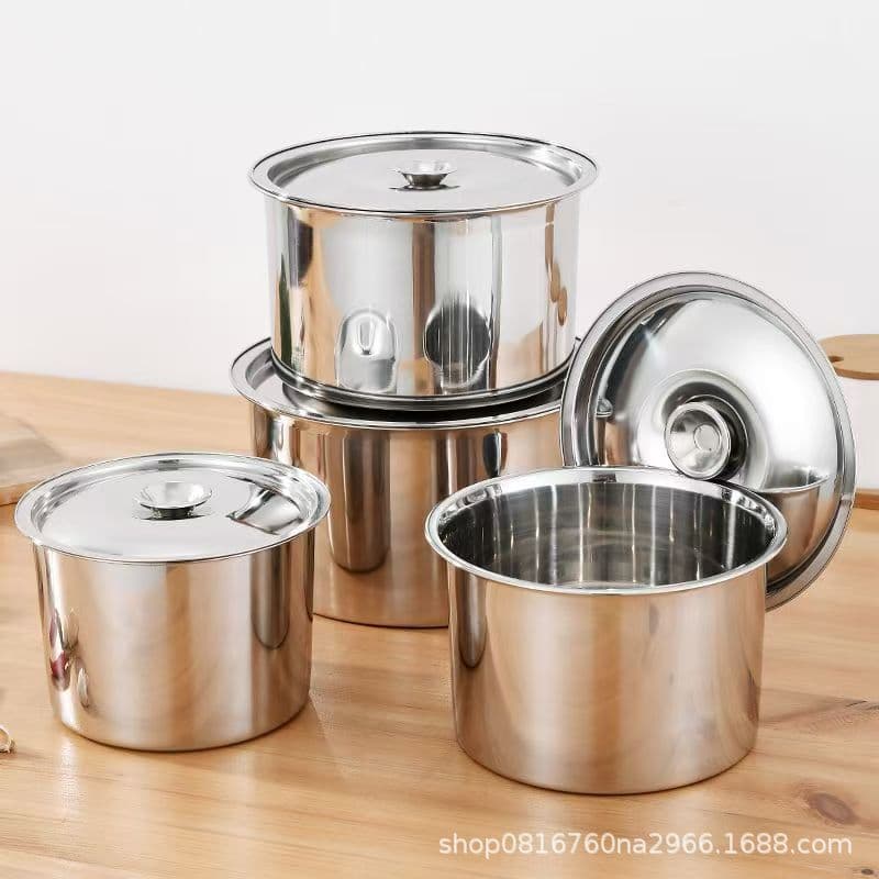 Thickened stainless steel seasoning jar, lard basin with lid, airtight container, seasoning and egg mixing bowl, commercial multi-purpose seasoning jar