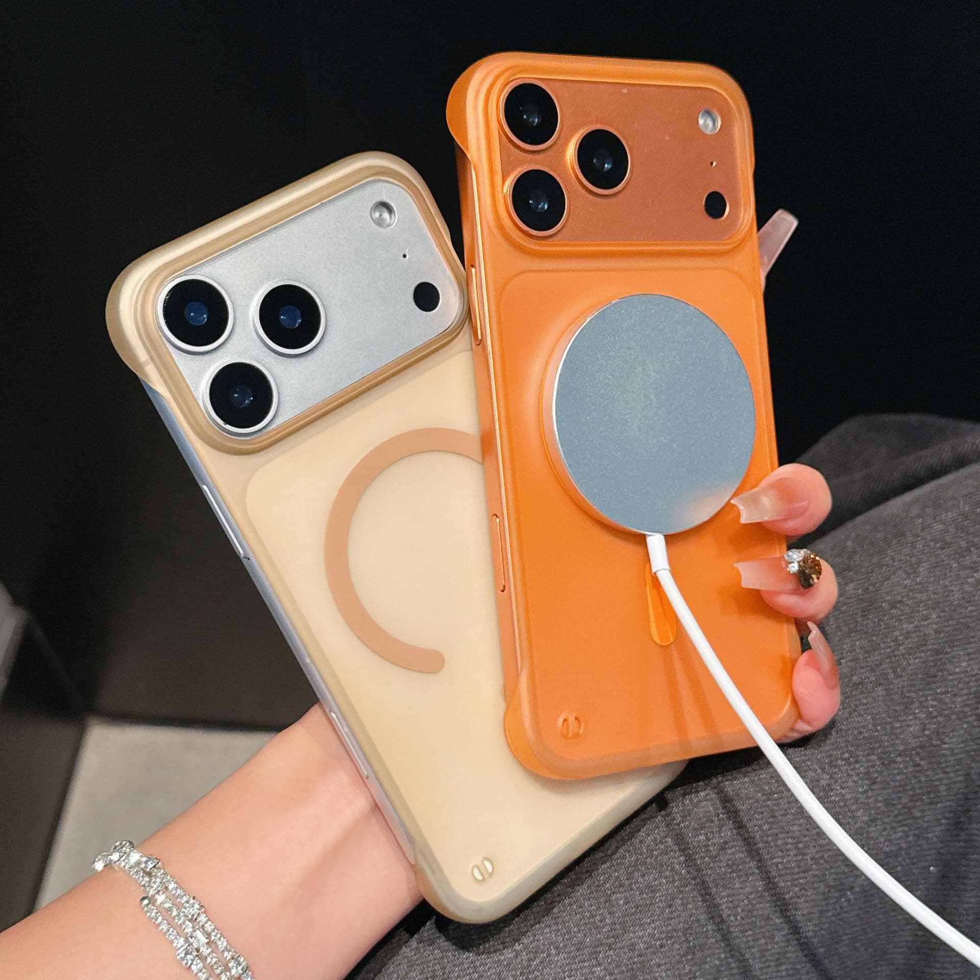 PC Borderless Large Hole Case for Apple iPhone 17 Pro Max, Ice Mist Magnetic Transparent Ultra-Thin 16 Protective Shockproof