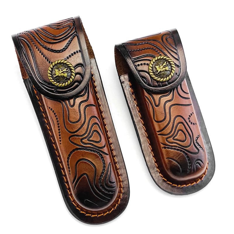 Folding Knife Leather Sheath Universal Top-Grain Knife Holster Swiss Army Knife Sheath DIY Genuine Leather Knife Case
