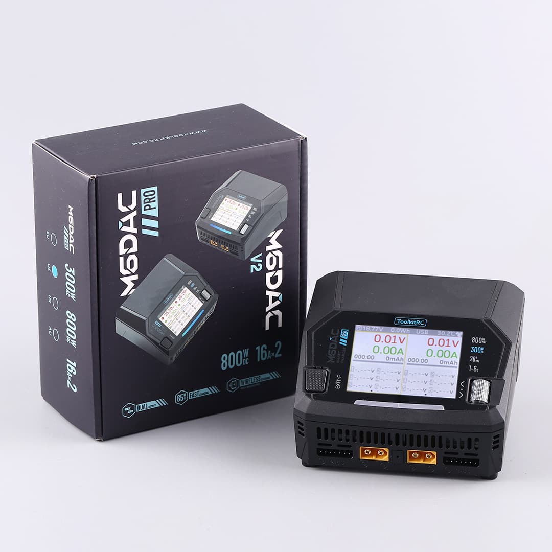 ToolkitRC M6DAC V2 Dual Channel RC LiPo Battery Charger 1-6S DC800W AC200W