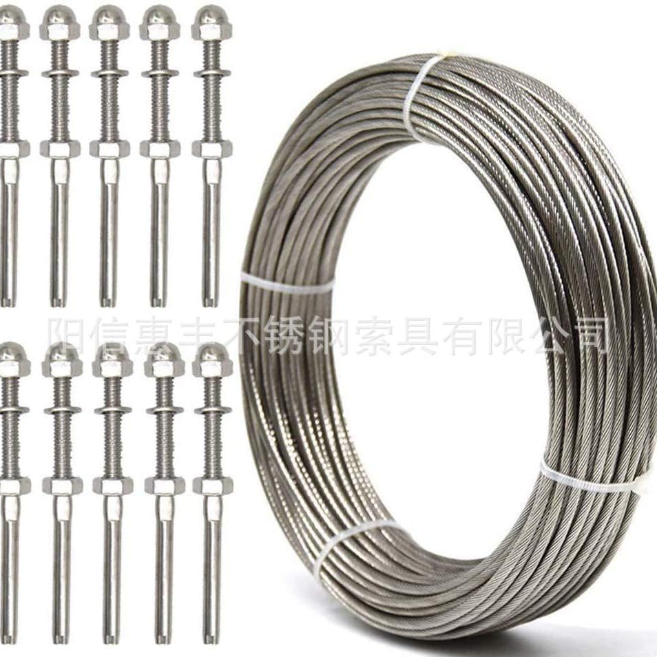 Stainless Steel Rigging, Wire Rope Connectors, Assembled Cap Nuts, American-style Straight Rods, Guardrail Cable Accessories