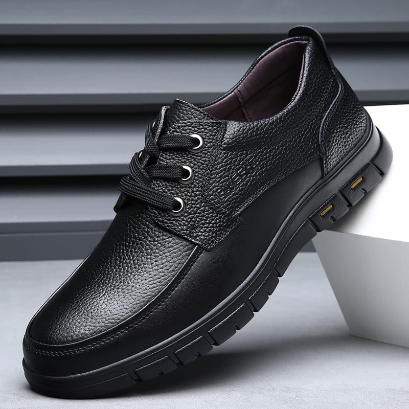 Men's Casual Kitchen King Shoes Waterproof Oil-resistant Rubber Outsole Round Toe Leather Upper Comfortable Work Shoes