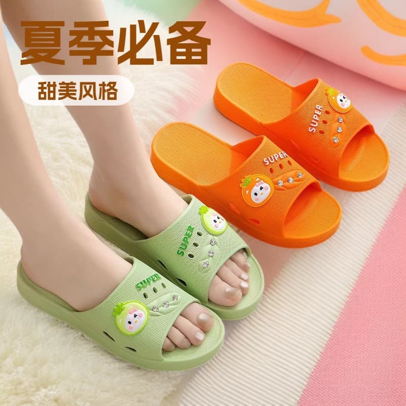 Indoor Home Slippers Simple Style All-Season Waterproof Anti-Slip Bathroom Thickened Durable PVC Slippers