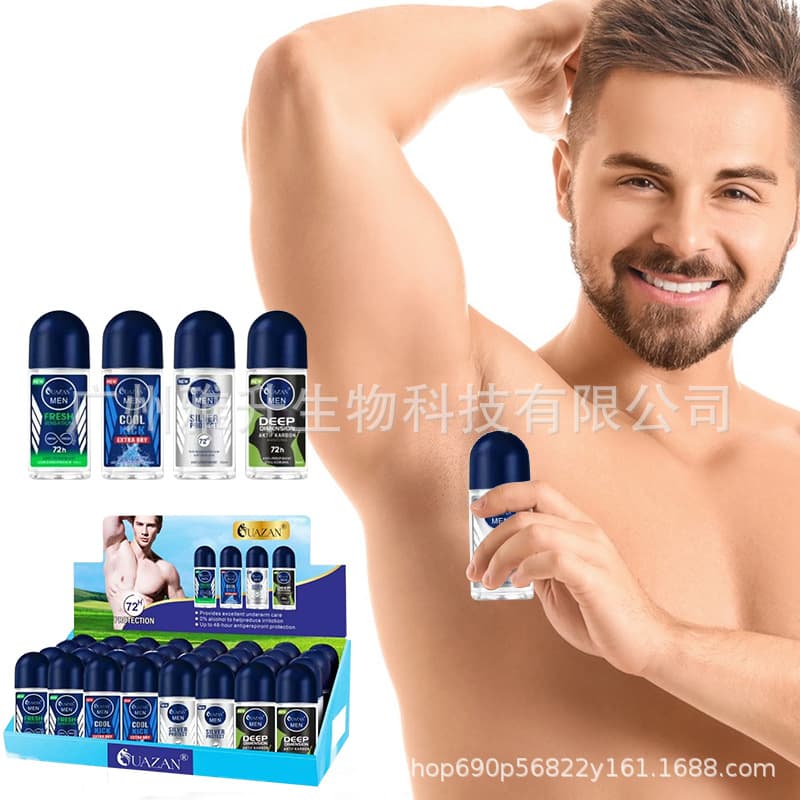 Cross-border Exclusive Men's Antiperspirant Roll-On, Refreshing and Clean Scent Deodorant, Odor Eliminator
