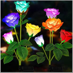 Cross-border LED Solar 3-Head 5-Head 6-Head Rose Lights Outdoor Lawn Ground Insert Patio Garden Decoration Landscape Lights