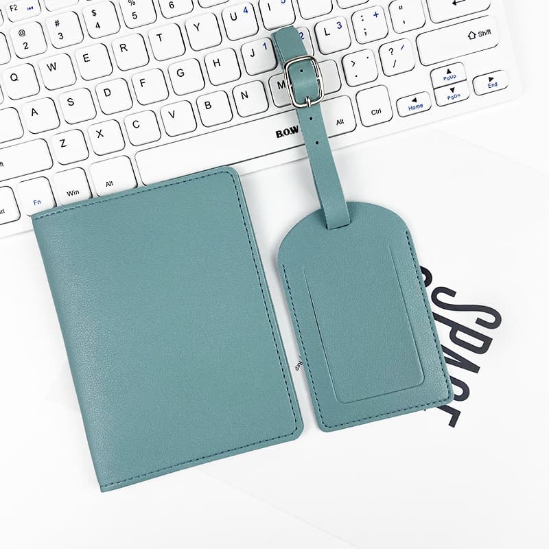 PU leather passport cover luggage tag passport holder passport case luggage tag set customization