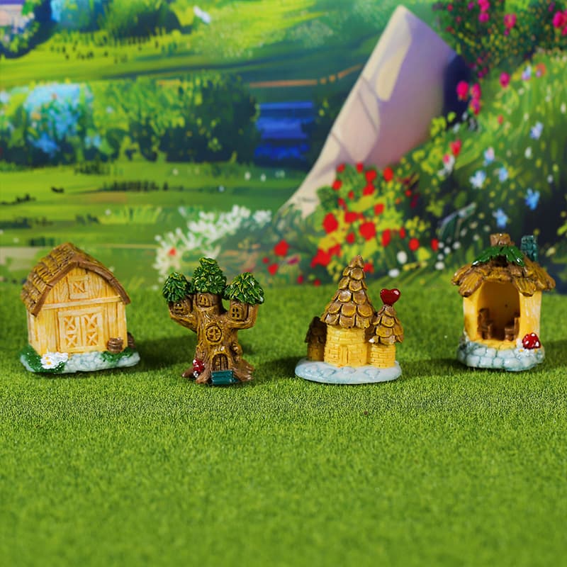 Resin Treehouse Micro Landscape Ornament, Creative Miniature House Gardening Decoration Craft Ornament