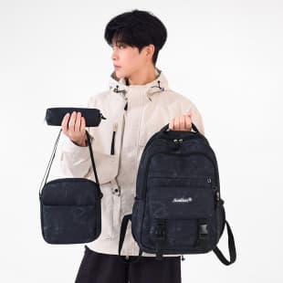 Cross-Border Contrast Color Three-Piece Set Large Capacity Waterproof Backpack New Style for High School and Elementary Students with Crossbody Bag