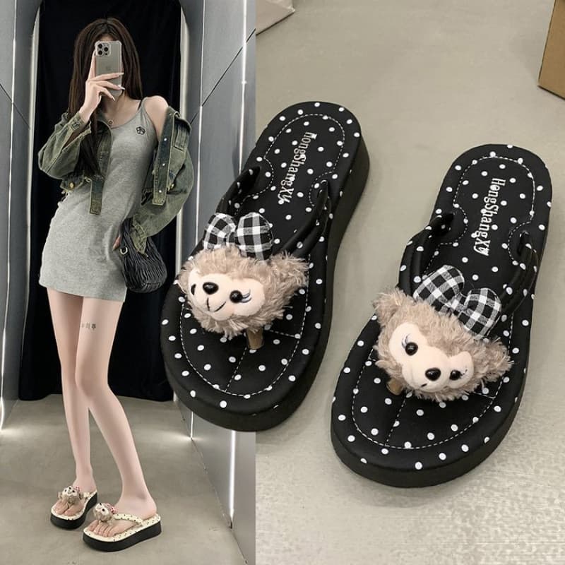 Korean thick-soled Shirley Rose flip-flops for women in summer, durable 2026 outer wear ins Korean style flip-flops