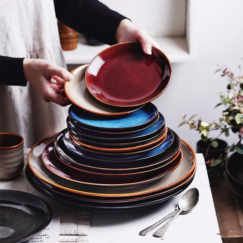 Creative Ceramic Dining Plate Western Style Steak Pasta Plate Home Use Dish Plate Flat Shallow Plate Restaurant Use