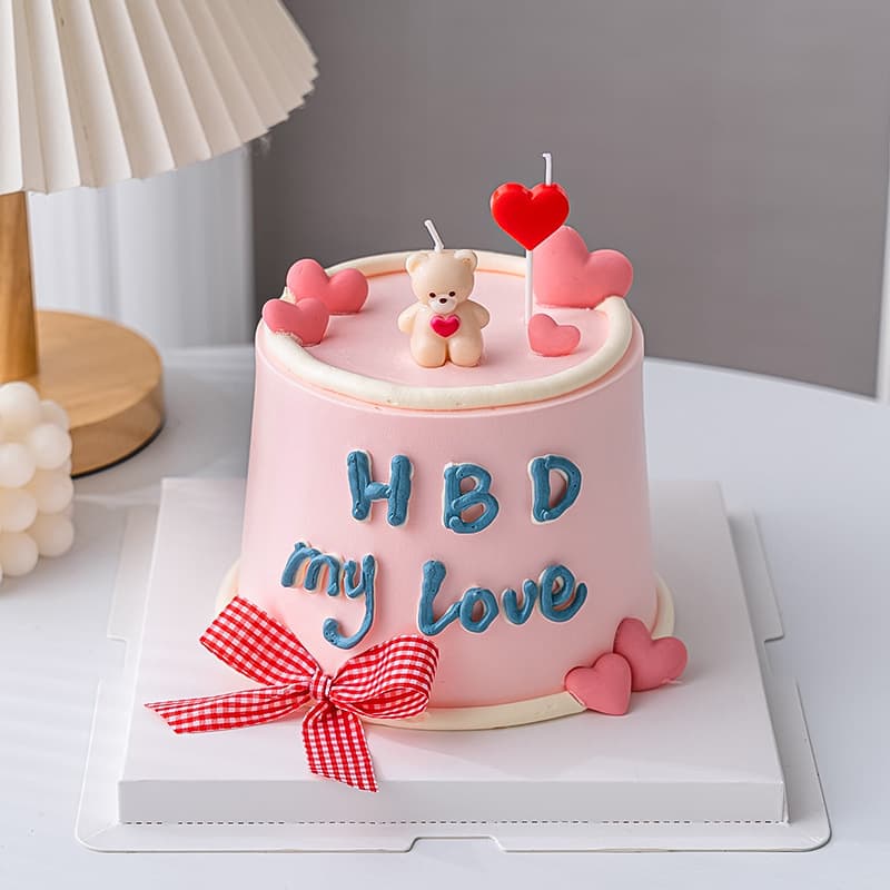 Trendy Cute Cartoon Bear Candle for Baking Cake Dessert Decoration Ornament Heart Birthday Candle Baking Topper