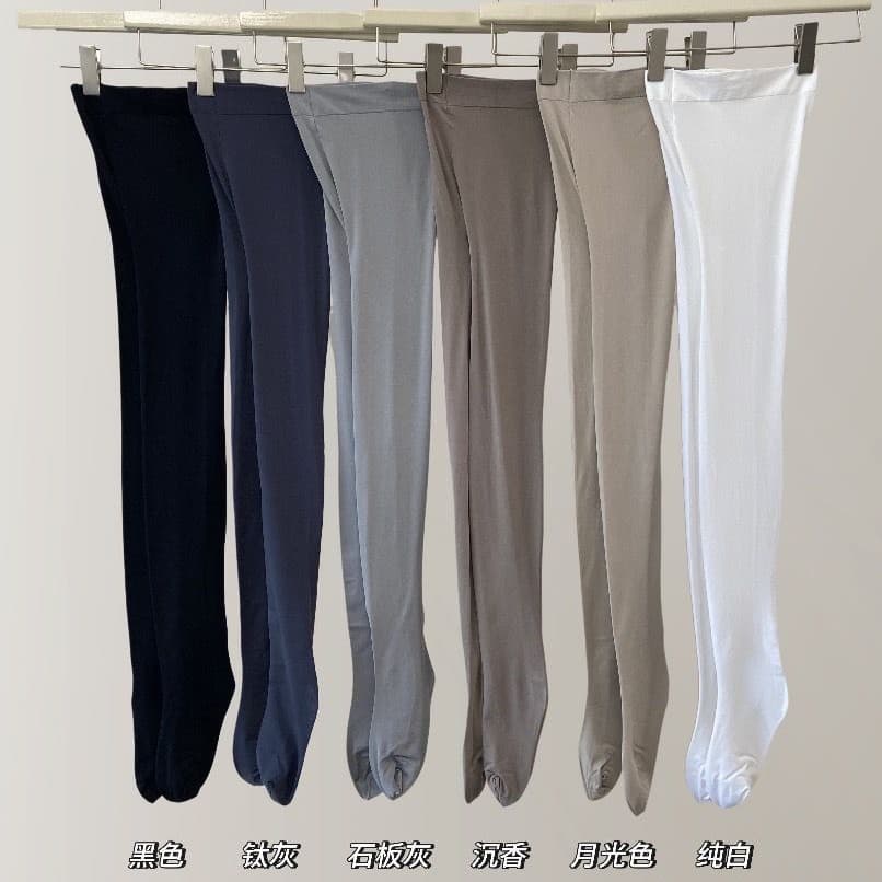 80D medium thick black stockings velvet with feet type anti-snagging pantyhose for women spring and autumn dark gray bottoming socks white