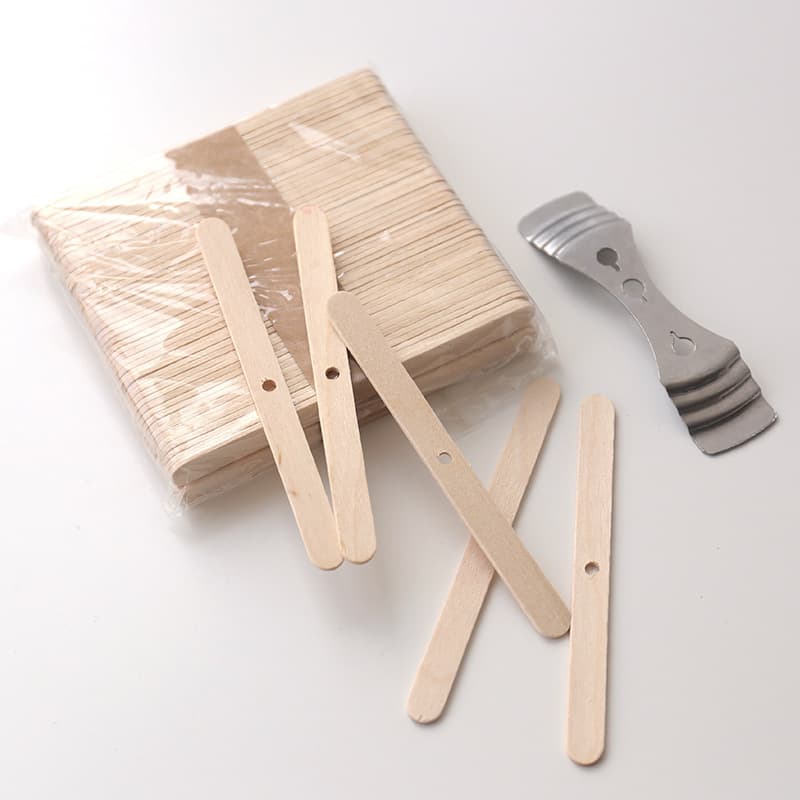 Wood Chip Wax Core Holder Wooden Wick Centering Iron Fixer Wood Wax Core Fixing Clip Popsicle Stick