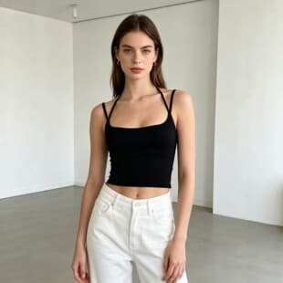 Solid Color Square Neck Halter Crop Top with Tie Front, Pleated Waist, and Versatile Styling
