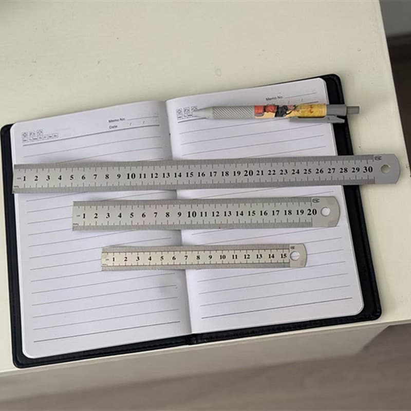 15cm 20cm 30cm Stainless Steel Straight Ruler, Double-Sided Steel Ruler with Metric and Imperial Units, 150mm Steel Ruler Wholesale