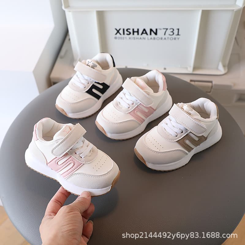 Children's Moral Training Shoes 2025 Spring & Fall Boys' Sports Shoes Solid Bottom Velcro Sneakers Baby Girl Soft Bottom Forrest Gump Shoes