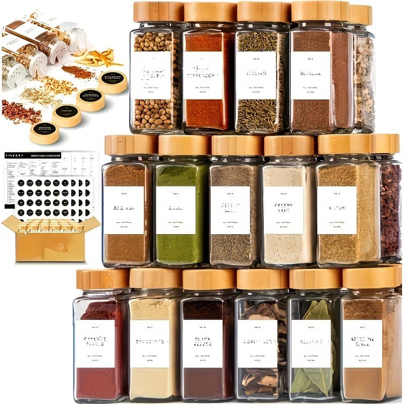 Manufacturer's Hot-Selling In-Stock 4oz Square Glass Bottle Pepper Seasoning Bottle Glass Spice Jar