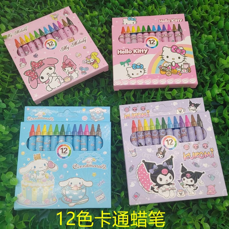 Kuromi cartoon 12-color crayon children's creative painting pen coloring primary school students painting coloring pen graffiti pen