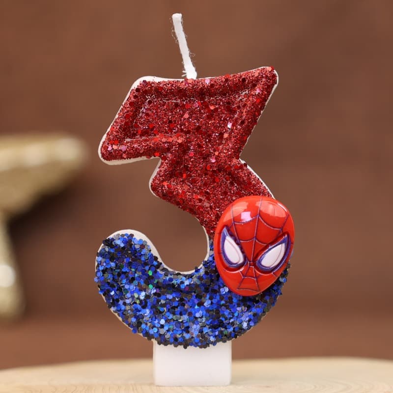 Cross-border E-commerce Amazon Temu Digital Birthday Candles Cake Party Decoration Birthday Candles DIY Spider-Man