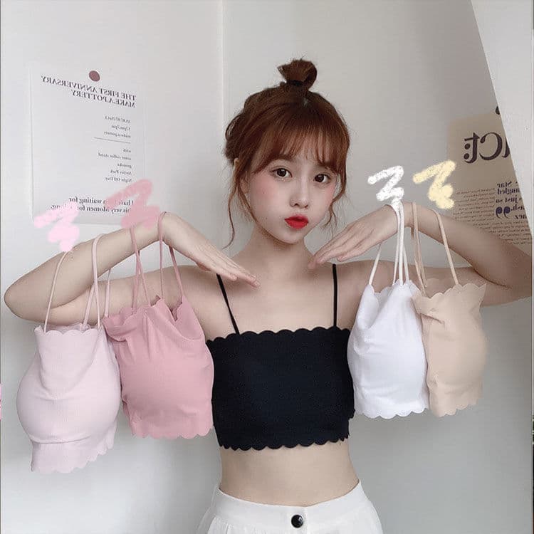 Ice Silk Tube Top Bra for Women Students Push Up Bra Thin Layering Camisole Backless Push Up Bra