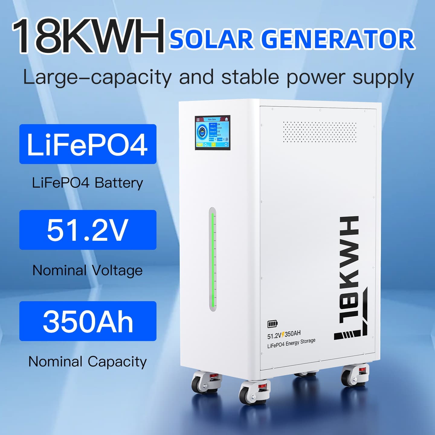 18 30 KWH LiFePO4 Battery Pack Solar Generator