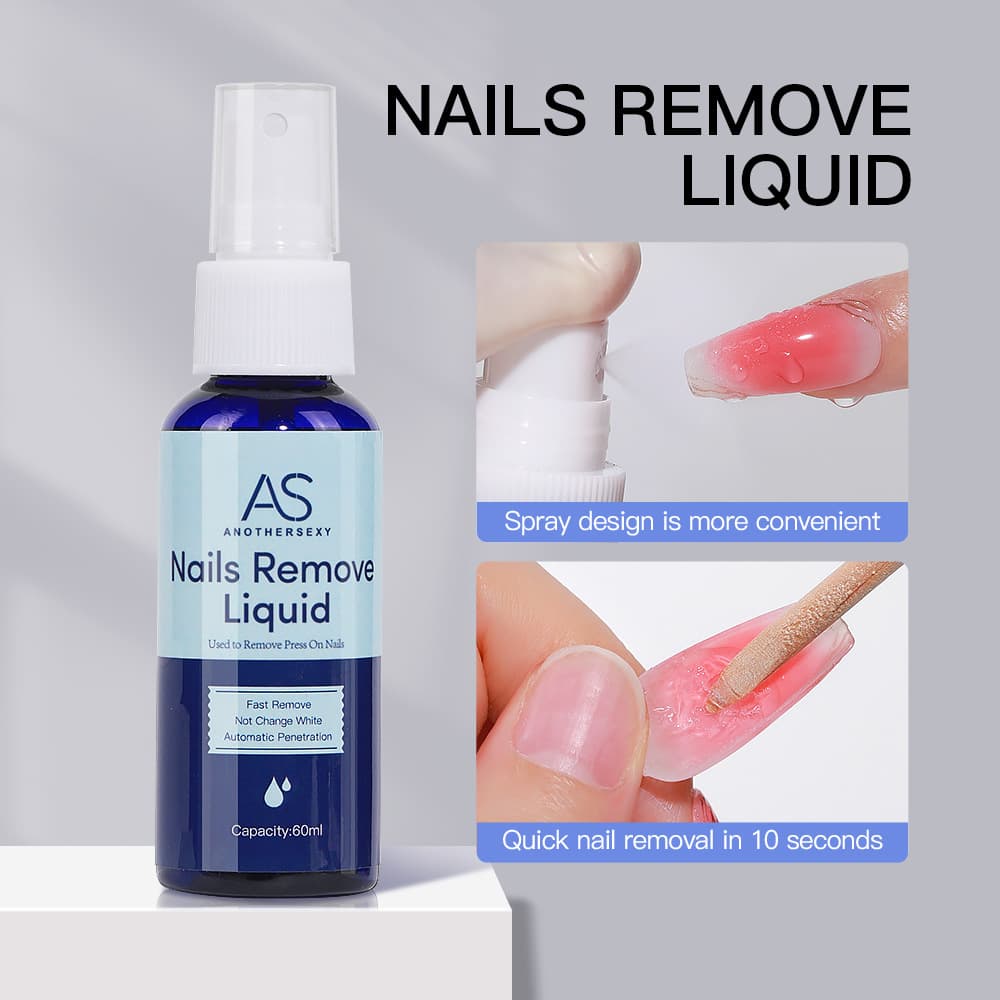 AS Press-On Nail Remover 60ml Adhesive Dissolver Nail Glue Remover for Press-On Nails Cross-Border Supply