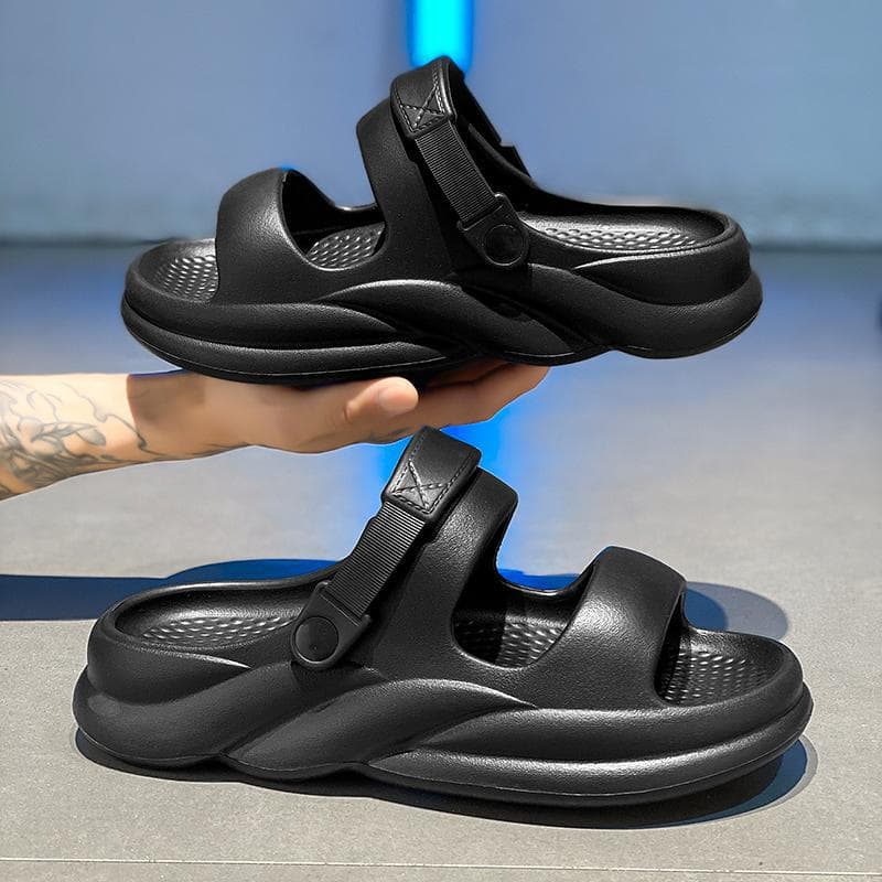 2026 Men's Summer Comfortable Casual One-Step Open-Toe Breathable Slippers, Flat Sandals for Home and Leisure