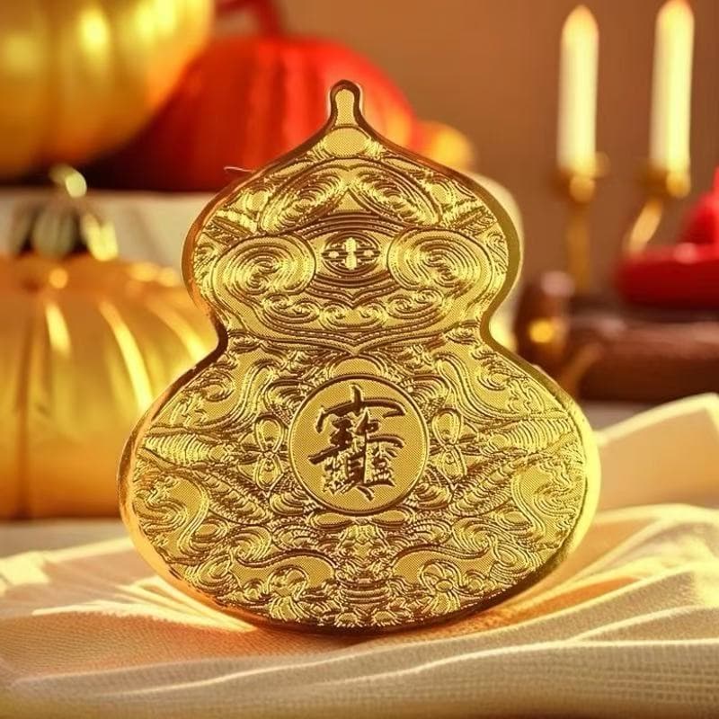 2025 New Genuine Gold Imitation Foil Large Gourd Phone Sticker, Unisex for Computers and Phones