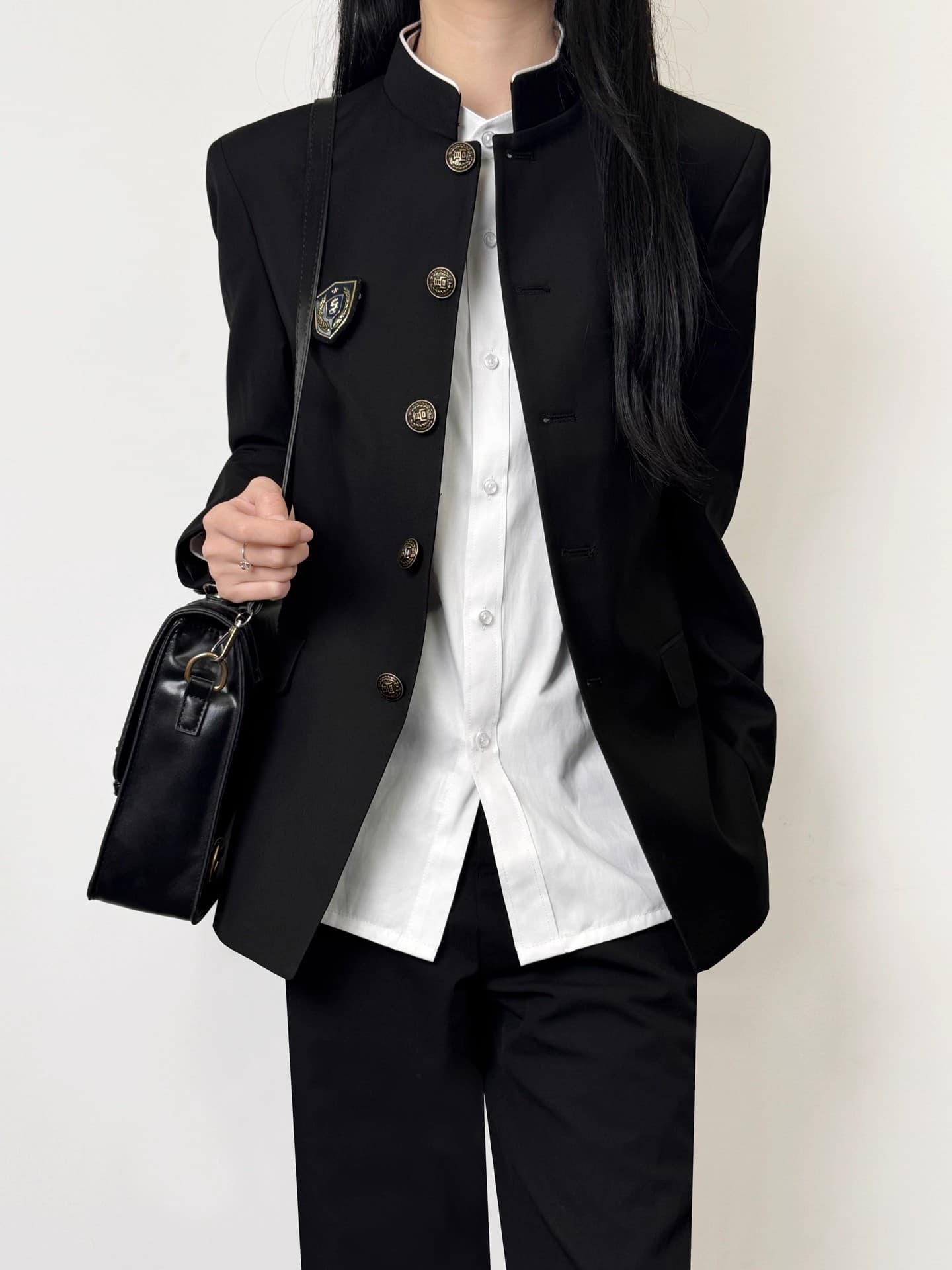 Japanese School Style DK Stand Collar Zhongshan Suit Set Unisex Neutral Style Cool JK Gakuran Uniform Suit Jacket Men