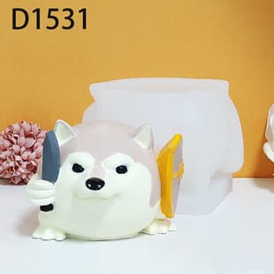 Trending Knife Shield Dog Silicone Mold 3D Shiba Inu Candle Plaster Ornament Handmade Plaster Mold D1531
