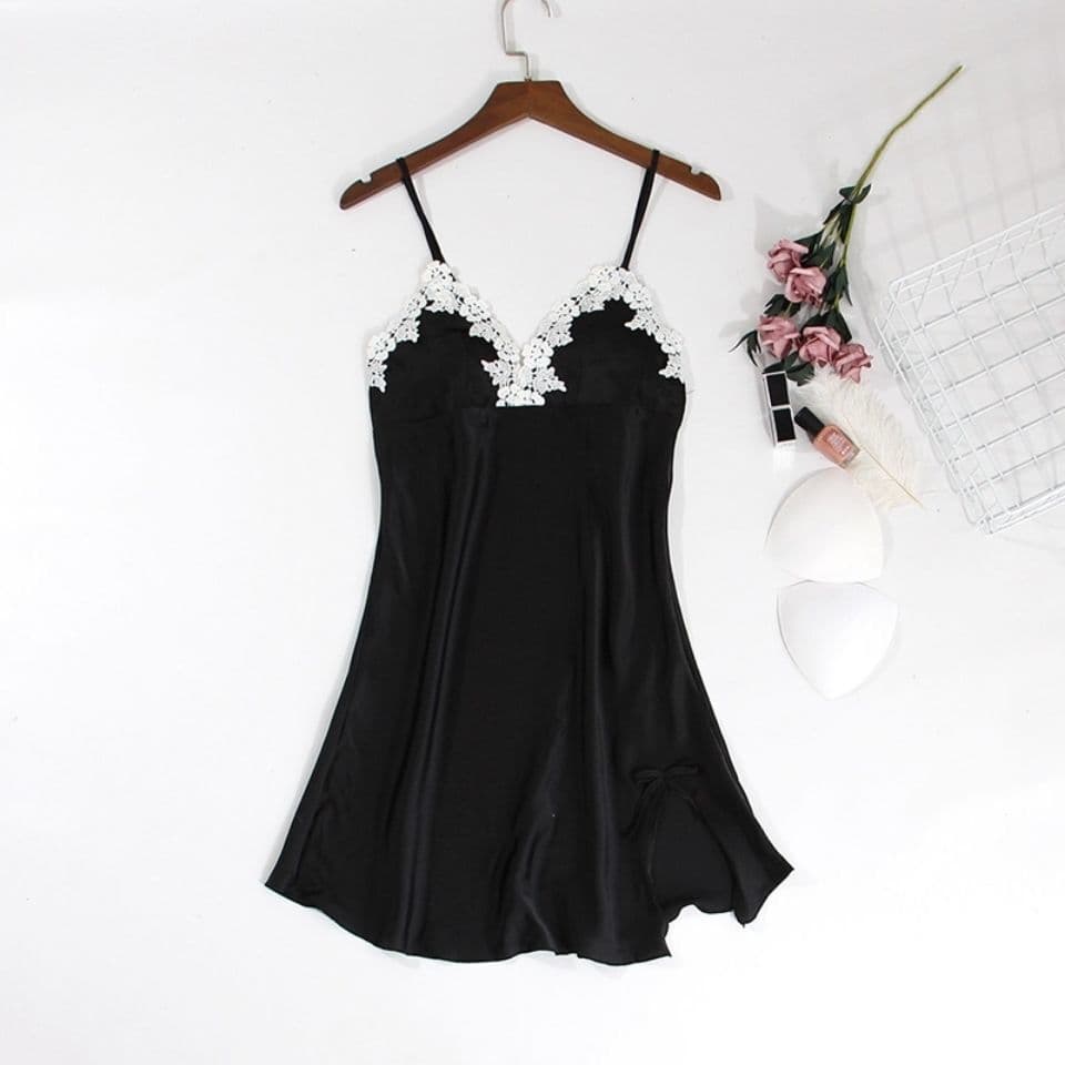Sexy Pajamas Women's Summer New Pure Style Chest Pad Lace Thin Nightgown Internet Popular Style Tight Hot Strap Dress
