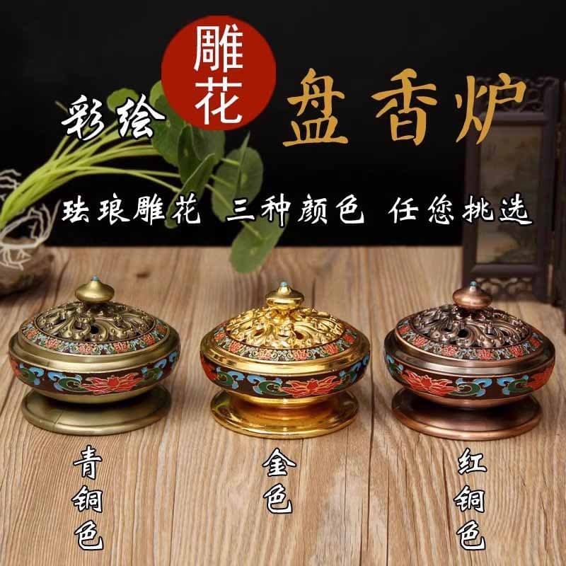 Painted plate incense burner living room sandalwood burner offering incense dish incense holder incense burner offering aromatherapy burner large and small ornaments