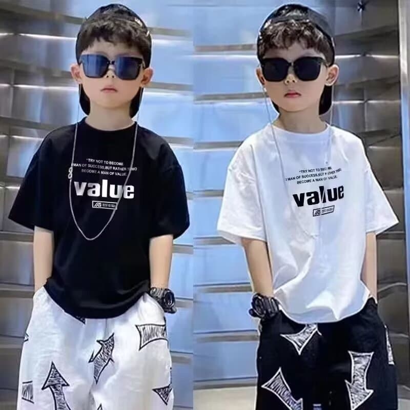Children's Boys Summer New Trendy Short Sleeve T-Shirt Top 2025 Kids Summer Streetwear Half Sleeve Boy T Fashion