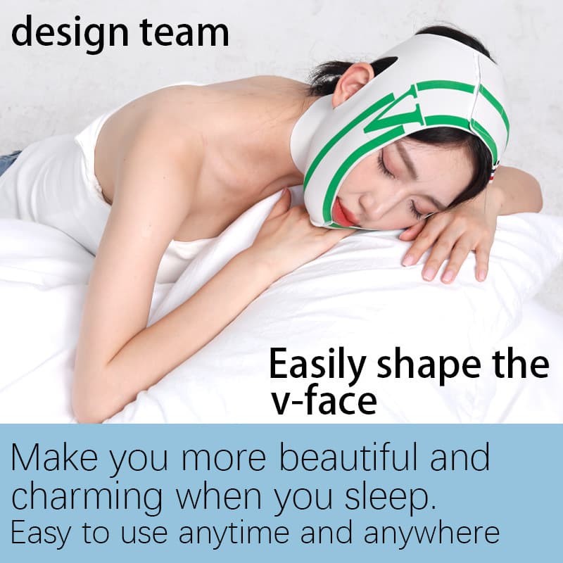 Design Team Firming V-Shape Face Sculpting Mask for Double Chin Reduction, Eye Corner Wrinkle Improvement, and Facial Lifting Sleep Bandage