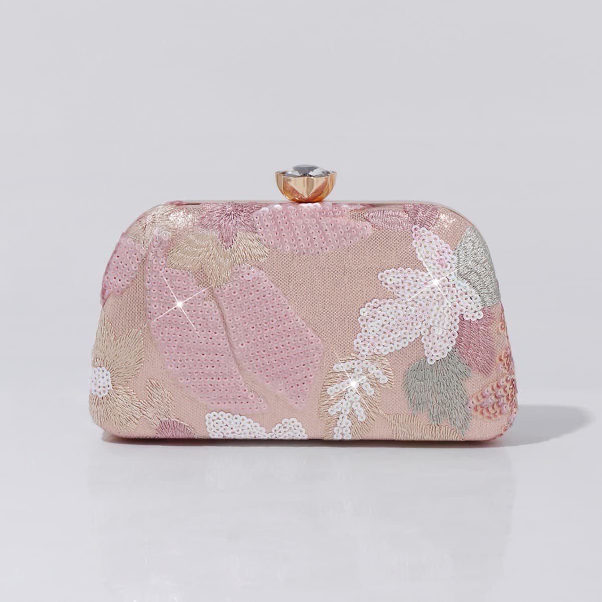 Cross-Border Hot Selling Floral Embroidery Evening Bag Vintage Chinese Style Sequin Clutch Banquet Dress Party Crossbody Women's Bag