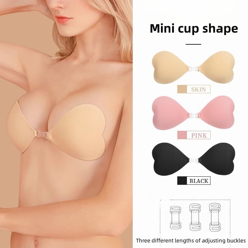 Heart-shaped bikini waterproof swimming essential ultra-thin invisible nipple covers one-piece cute push-up silicone invisible adhesive.